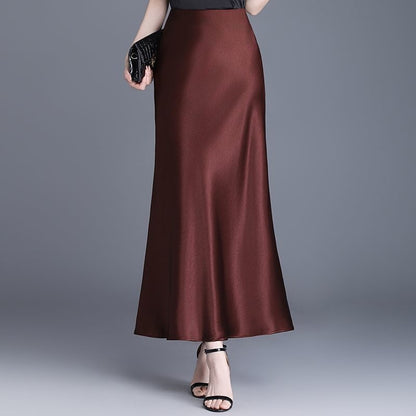 Slimming Mid-length Straight A-line Long Skirt