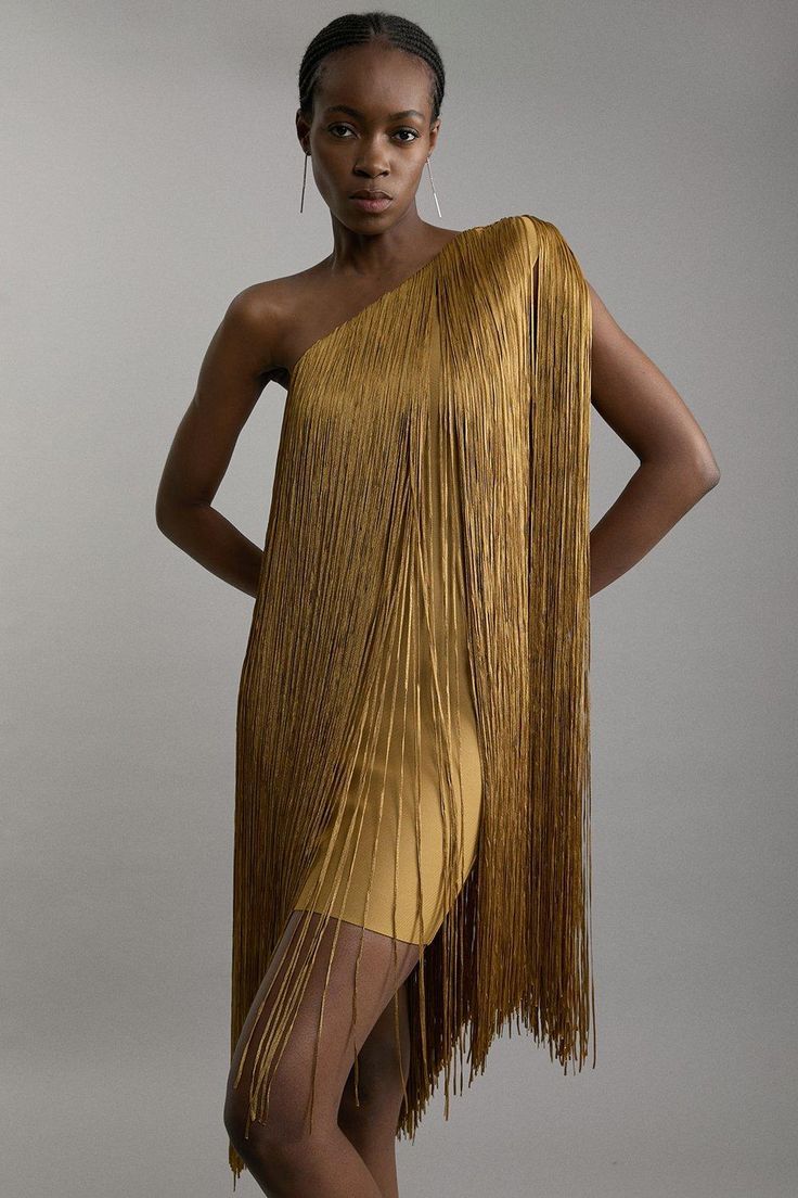 Sleek and Playful Tassel Skirt Party Dress for Women - DivaBiba Fashion House