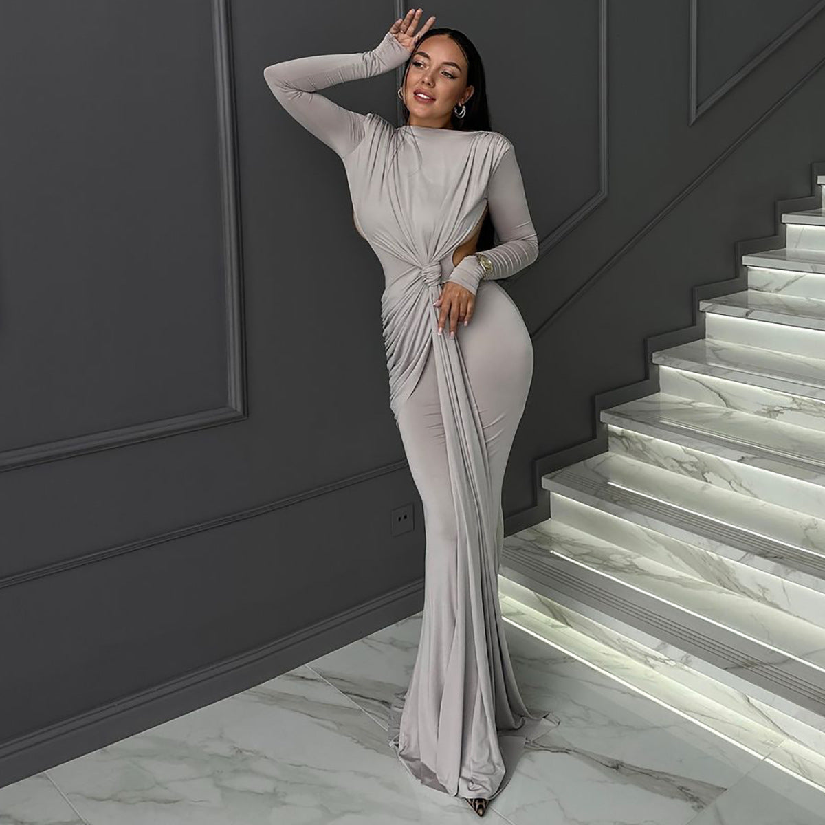 Women's Long Sleeve Slimming Dress - DivaBiba Fashion House