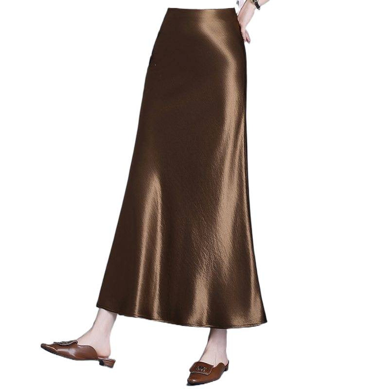 Slimming Mid-length Straight A-line Long Skirt