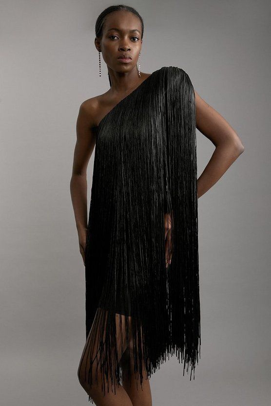 Sleek and Playful Tassel Skirt Party Dress for Women - DivaBiba Fashion House
