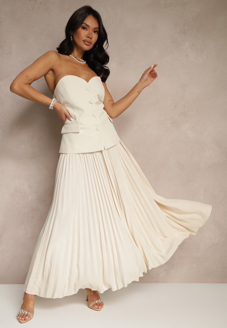 Solid-color Chic High-waisted Pleated Skirt for Women - DivaBiba Fashion House