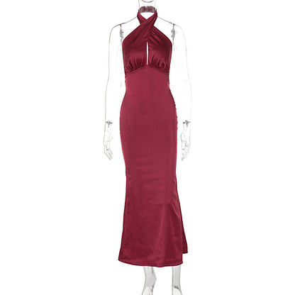 Summer Fashion Elegant Backless Sleeveless Dress for Women - DivaBiba Fashion House