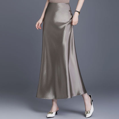 Slimming Mid-length Straight A-line Long Skirt for Women - DivaBiba Fashion House